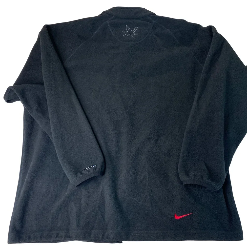 VTG 90s Nike Ohio State Buckeyes Fleece Jacket XL USA Mock Neck Mini Swoosh Zip